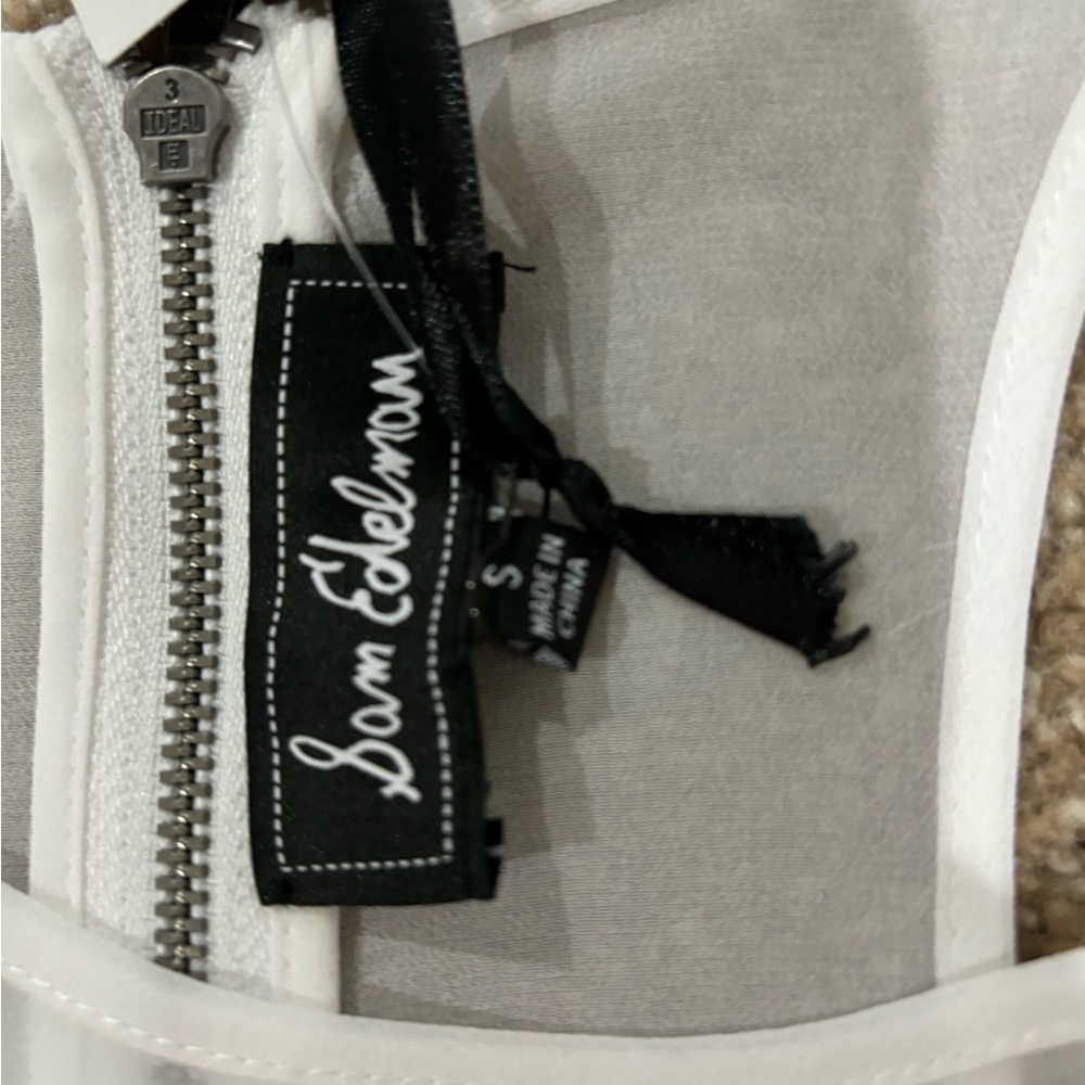 Sam Edelman white lace zip up tank top size S-NWT - Picture 4 of 11